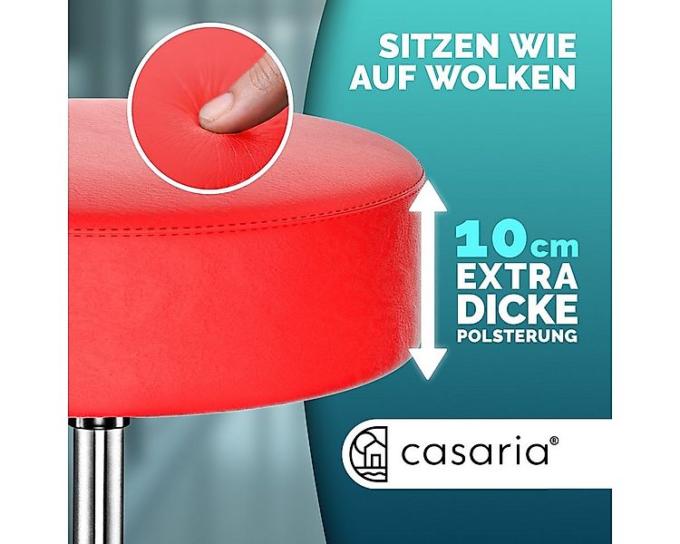 Casaria Drehhocker, Höhenverstellbar 10cm Polsterung 46-60cm Sitzhöhe 360° günstig online kaufen