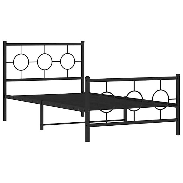 vidaXL Bettgestell mit Kopf- und Fußteil Metall Schwarz 100x190 cm 376238 günstig online kaufen