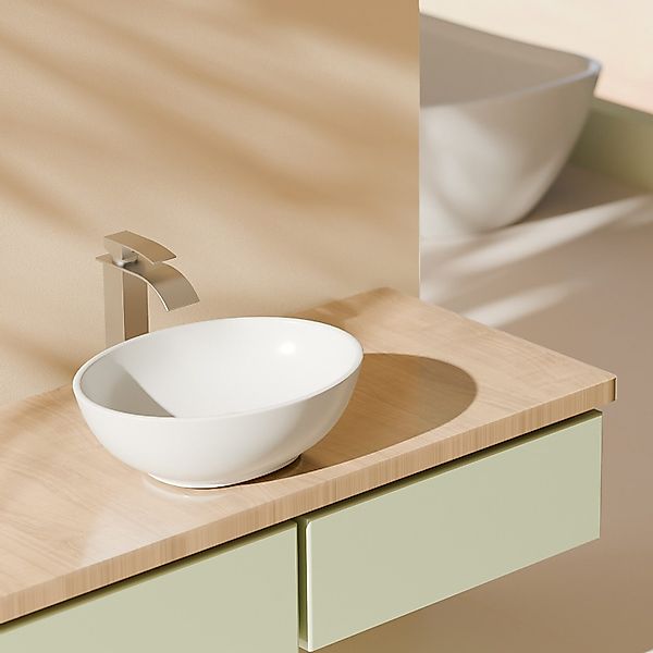 EMKE Aufsatzwaschbecken Oval Handwaschbecken mit Nano günstig online kaufen