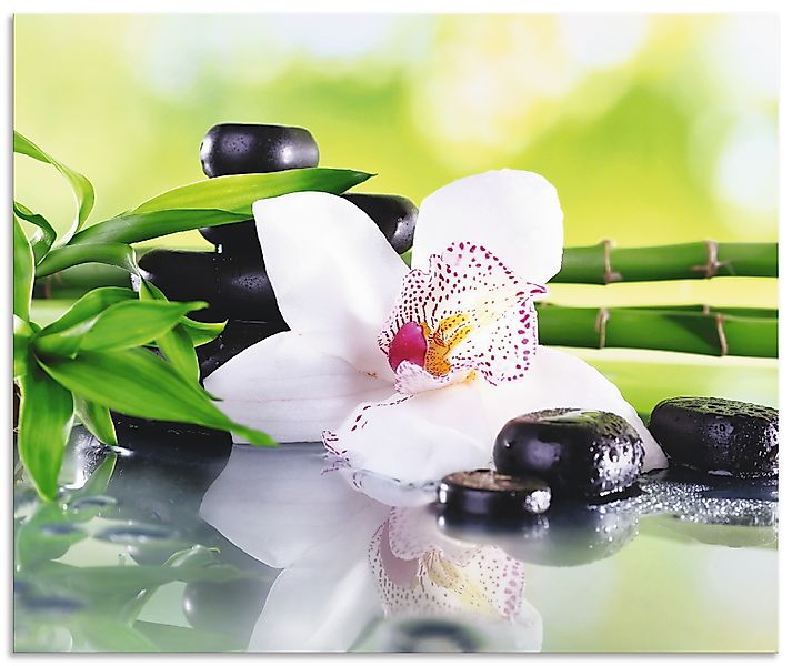 Artland Küchenrückwand "Spa Steine Bambus Zweige Orchidee", (1 tlg.), Alu S günstig online kaufen