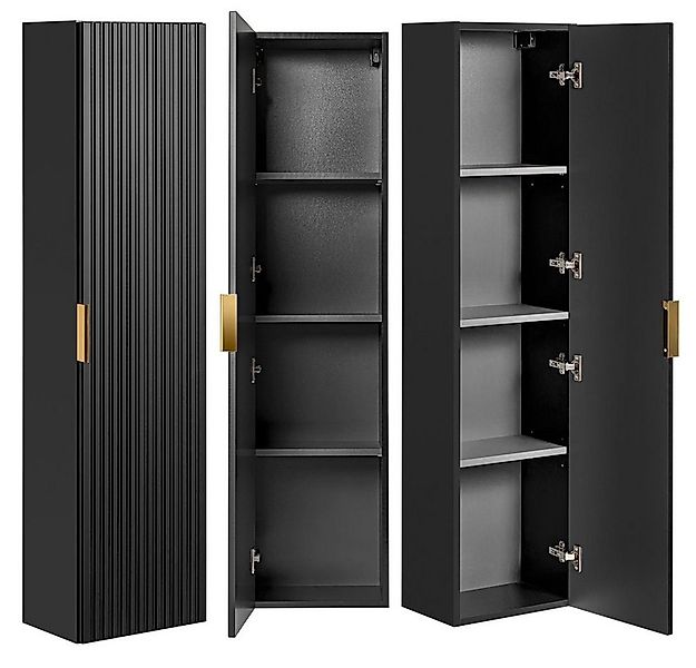 Lomadox Hochschrank ADELAIDE-56-BLACK Badmöbel 1-türig in matt schwarz geri günstig online kaufen