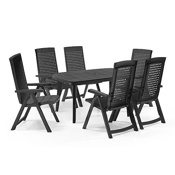 Shaf Garten-Essgruppe Milano 7-tlg. anthrazit, ohne günstig online kaufen
