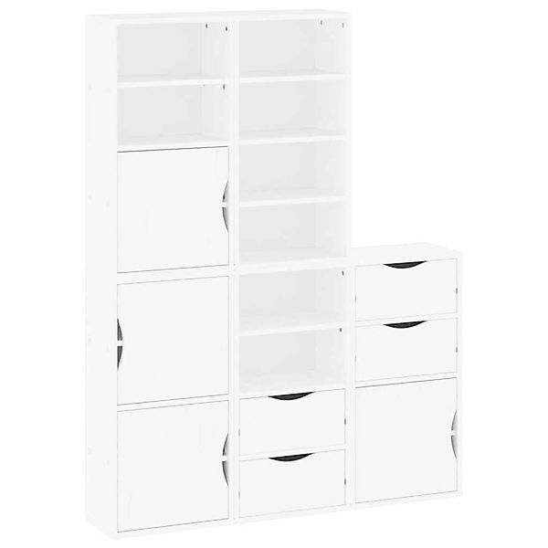 vidaXL Beistellschränke 5 Stk ODDA Weiß 40x24x79 cm Massivholz Kiefer 33653 günstig online kaufen