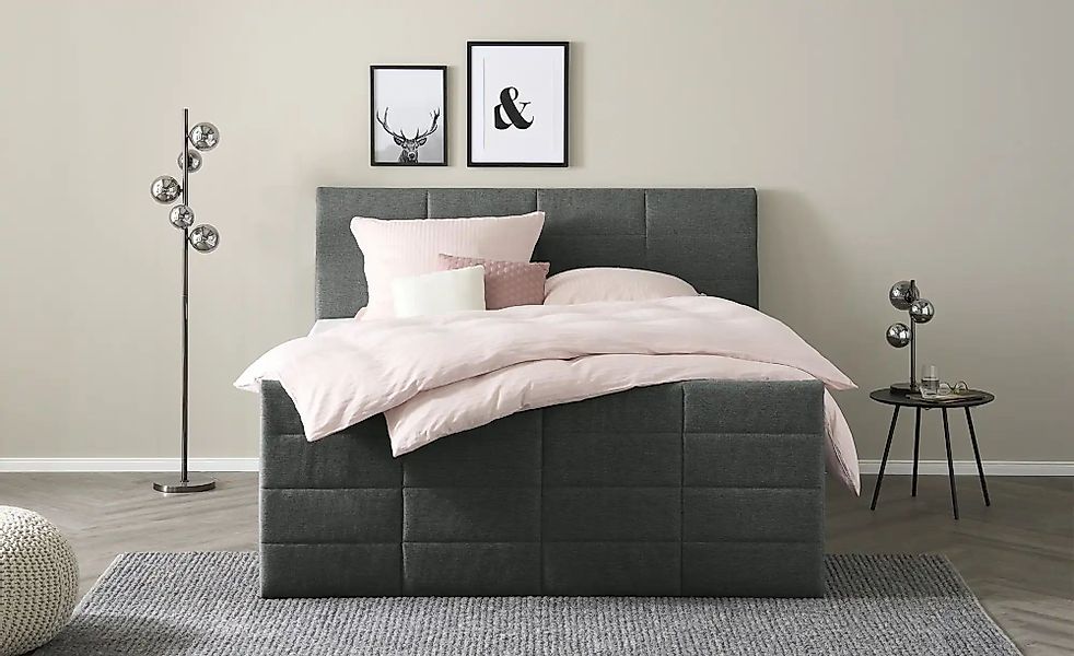 Boxspringbett mit Bettkasten und Topper Baron ¦ schwarz ¦ Maße (cm): B: 188 günstig online kaufen