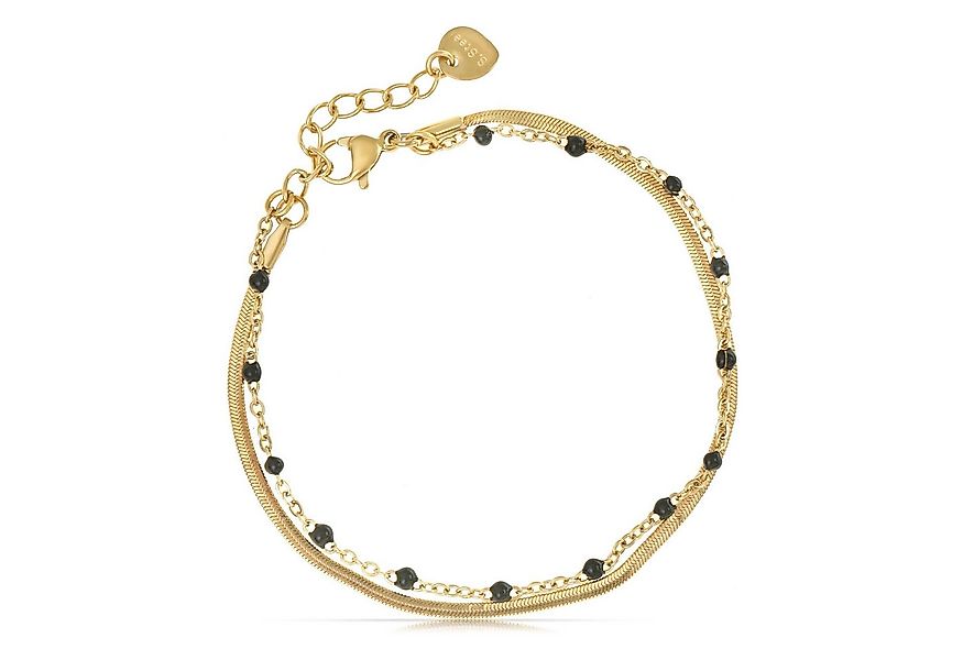 Made by Nami Edelstahlarmband Zweireihiges Armband Damen Gold aus Edelstahl günstig online kaufen