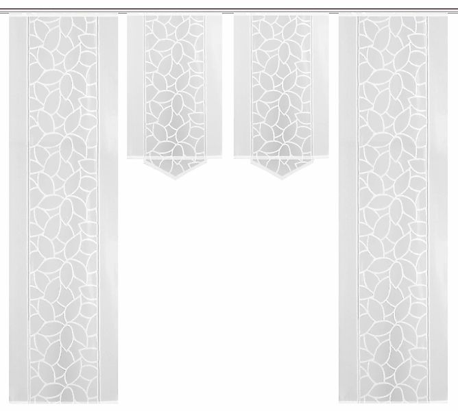 HOME WOHNIDEEN Schiebegardine "JENNA" Klettband 4 Stk. tlg. Schiebevorhang günstig online kaufen