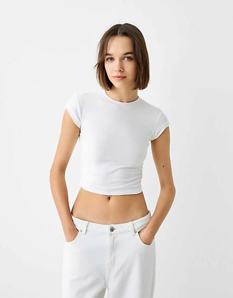 Bershka T-Shirt Damen S Grbrochenes Weiss günstig online kaufen