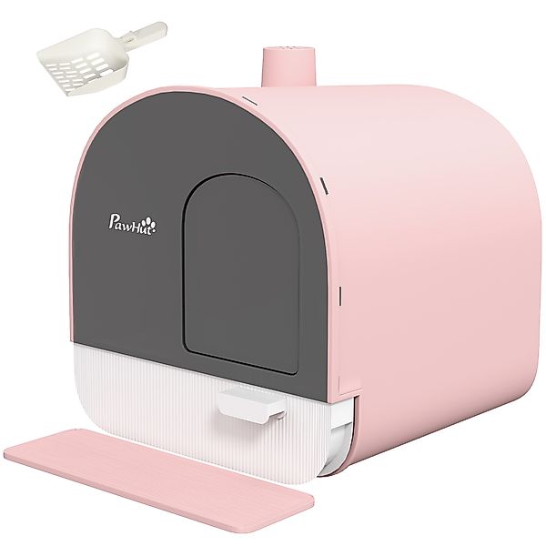 PawHut Katzentoilette mit Haube Katzenklo Deckel und Schaufel ausziehbar, 4 günstig online kaufen