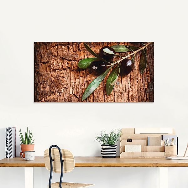 Artland Glasbild »Oliven vor einem Holzhintergrund« Speisen 1 Stk. tlg. in günstig online kaufen