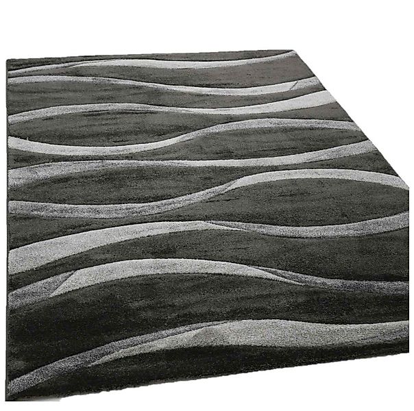 Vimoda Teppich Wohnzimmer hochwertiger Modern Wellenmuster, Rechteckig, Höh günstig online kaufen