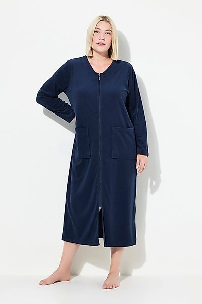 Ulla Popken Bademantel Bademantel 2-Wege-Zipper Frottee günstig online kaufen