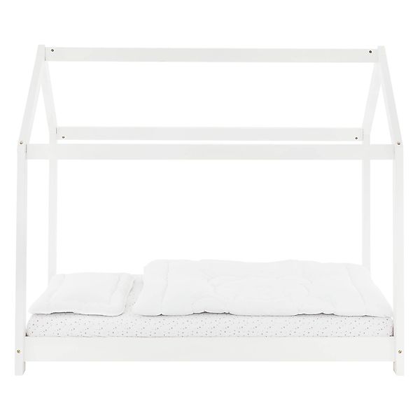 ML-Design Kinderbett 80x160cm Hellgrau mit Matratze Dach und Lattenrost Hau günstig online kaufen