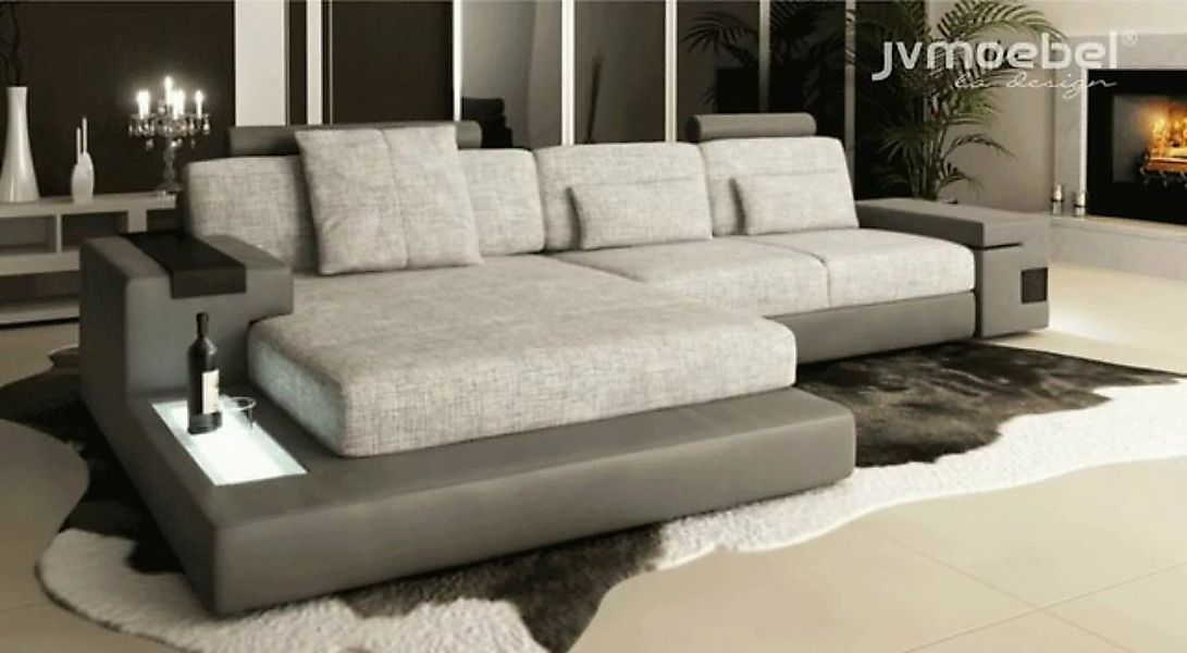 JVmoebel Ecksofa, Design Sofa Couch Ecke Polstermöbel Wohnzimmer LForm Mode günstig online kaufen