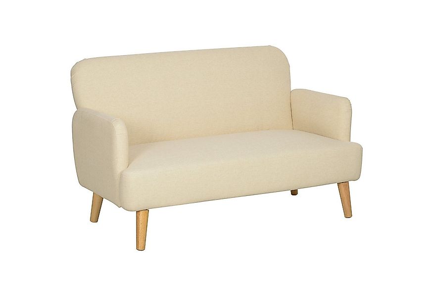 HOMCOM 2-Sitzer Sofa, Kleine Couch mit Samtoptik, Holzbeine, Küchensofa 1 T günstig online kaufen