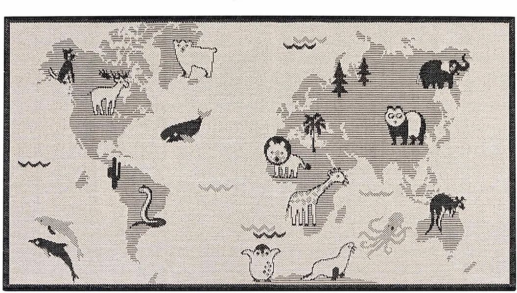 Primaflor-Ideen in Textil Kinderteppich "LINIA - Weltkarte" rechteckig 3 mm günstig online kaufen