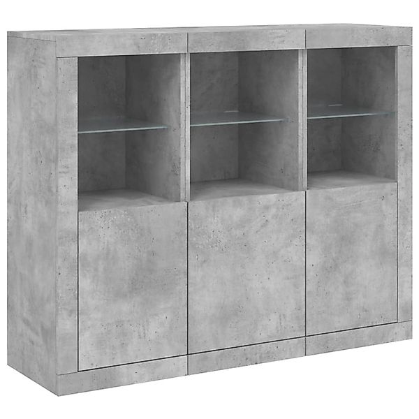 vidaXL Sideboards mit LED-Leuchten 3 Stk Betongrau Holzwerkstoff 3209103 günstig online kaufen