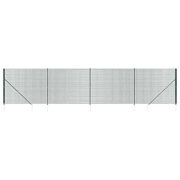 vidaXL Maschendrahtzaun mit Bodenhülsen Grün 1,4x10 m 154099 günstig online kaufen