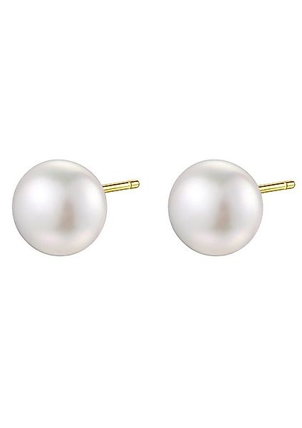 Hey Happiness Perlenohrringe Runde Süßwasserperle, Vergoldete 925 Silber Da günstig online kaufen
