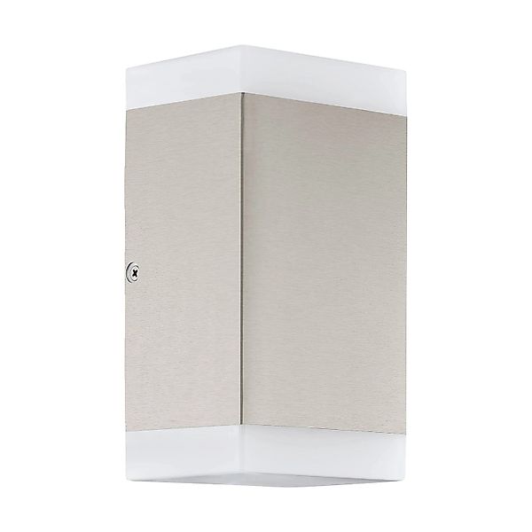 EGLO LED Außen Wandleuchte CARPINERA Edelstahl eckig 2-flammig GU10 IP44 günstig online kaufen