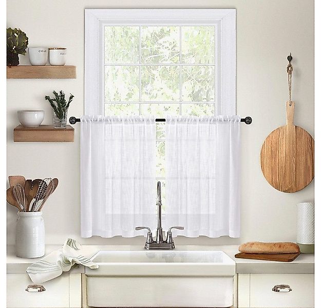 BYSURE Scheibengardine (2 St), Stangendurchzug, Lichtschutz, Küche Vorhänge günstig online kaufen
