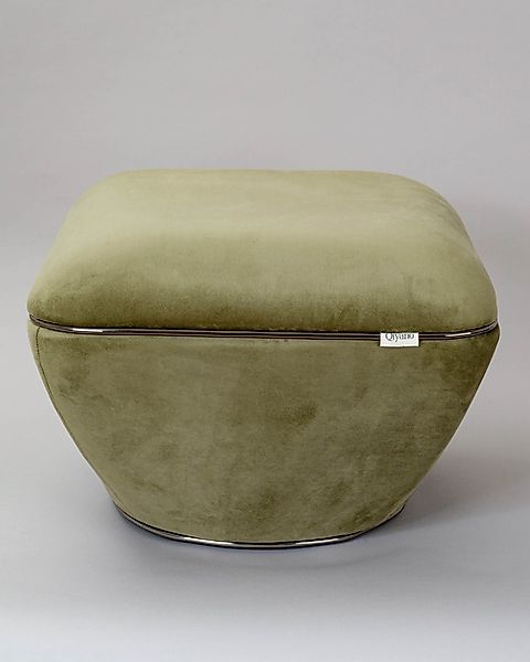 Qiyano Hocker Moderner Sitzpouf Grün Samt, günstig online kaufen