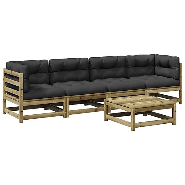 vidaXL 5-Tlg Garten-Sofagarnitur mit Kissen Kiefernholz Imprägniert 3299278 günstig online kaufen