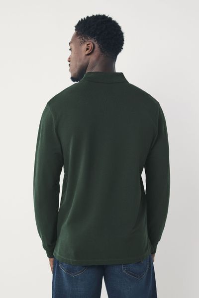 Next Langarm-Poloshirt Regular Fit Lärmeliges Pikee-Poloshirt günstig online kaufen