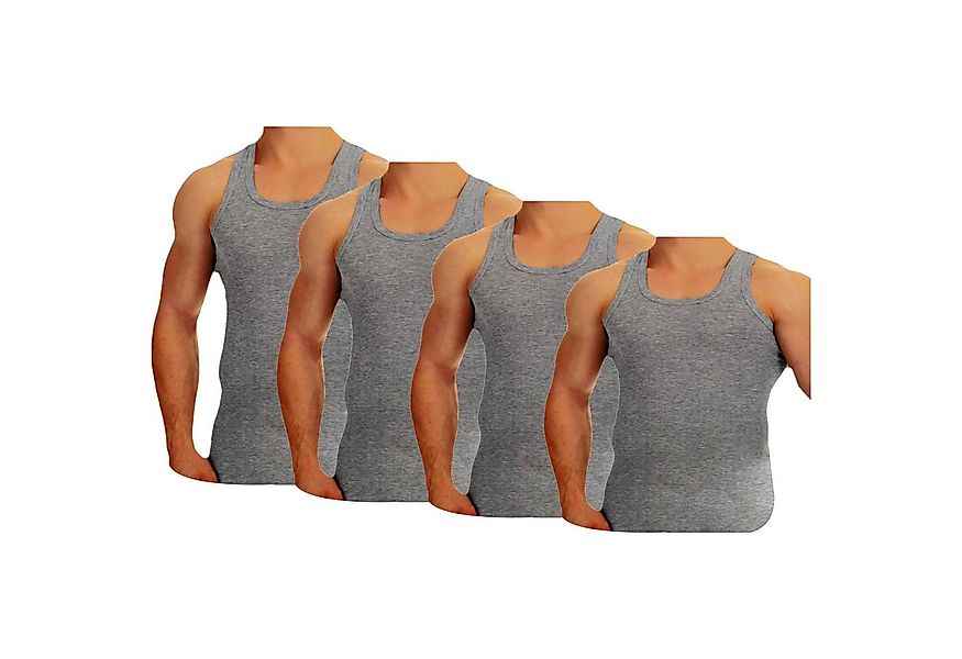 TEXEMP Tanktop 4er Pack Herren Unterhemd Baumwolle Tank Top Feinripp Shirt günstig online kaufen