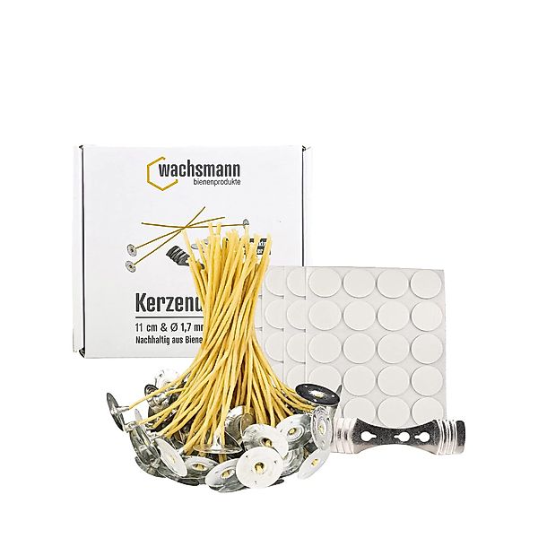 Wachsmann Bienenprodukte Bienenwachskerze Kerzendochte (Komplett Set), günstig online kaufen