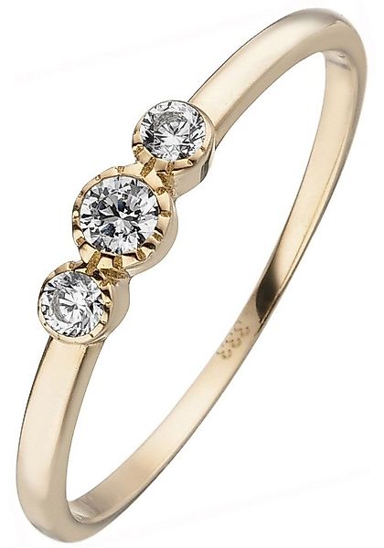JOBO Fingerring, 333 Gold mit 3 Zirkonia günstig online kaufen