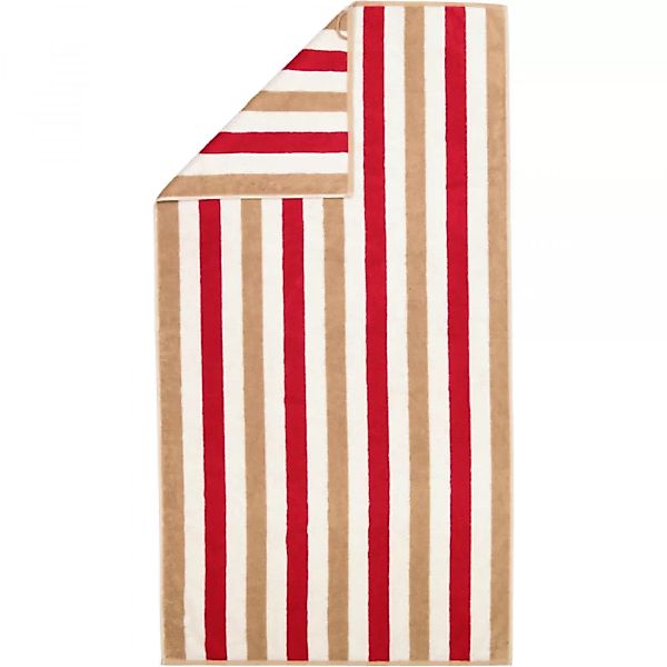 Cawö Handtücher Coast Stripes 6213 - Farbe: rot-natur - 32 - Duschtuch 70x1 günstig online kaufen