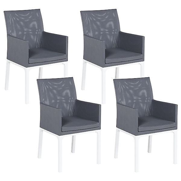 Beliani Gartenstuhl Grau Weiss 62x52x91 günstig online kaufen