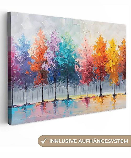 OneMillionCanvasses® Leinwandbild Bäume - Farbenfroh - günstig online kaufen