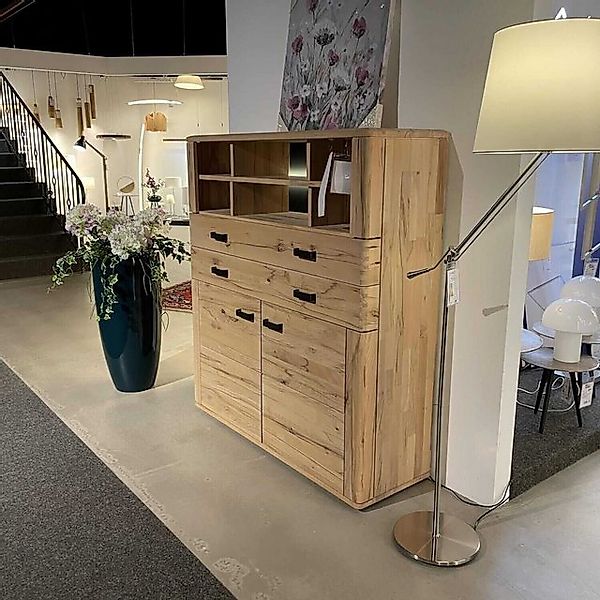 DECKER Standvitrine Highboard Catargo Astbuche Bianco Mit Beleuchtung Und F günstig online kaufen