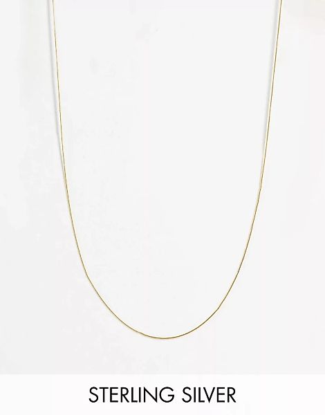 ASOS DESIGN – Dünne Halskette aus Sterlingsilber mit flacher, glatter Kette günstig online kaufen