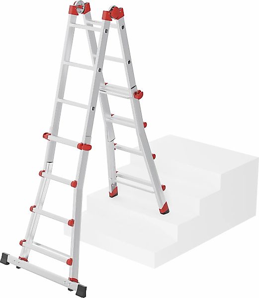 Hailo Vielzweckleiter "M80" Aluminium, 4x4 Sprossen günstig online kaufen