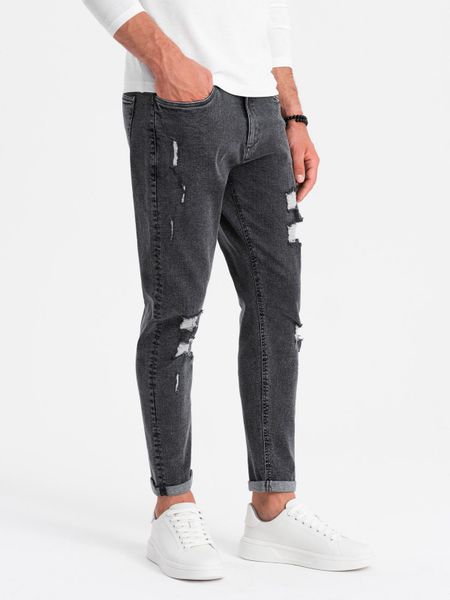 OMBRE Destroyed-Jeans Herren- Jeanshose TAPER FIT günstig online kaufen