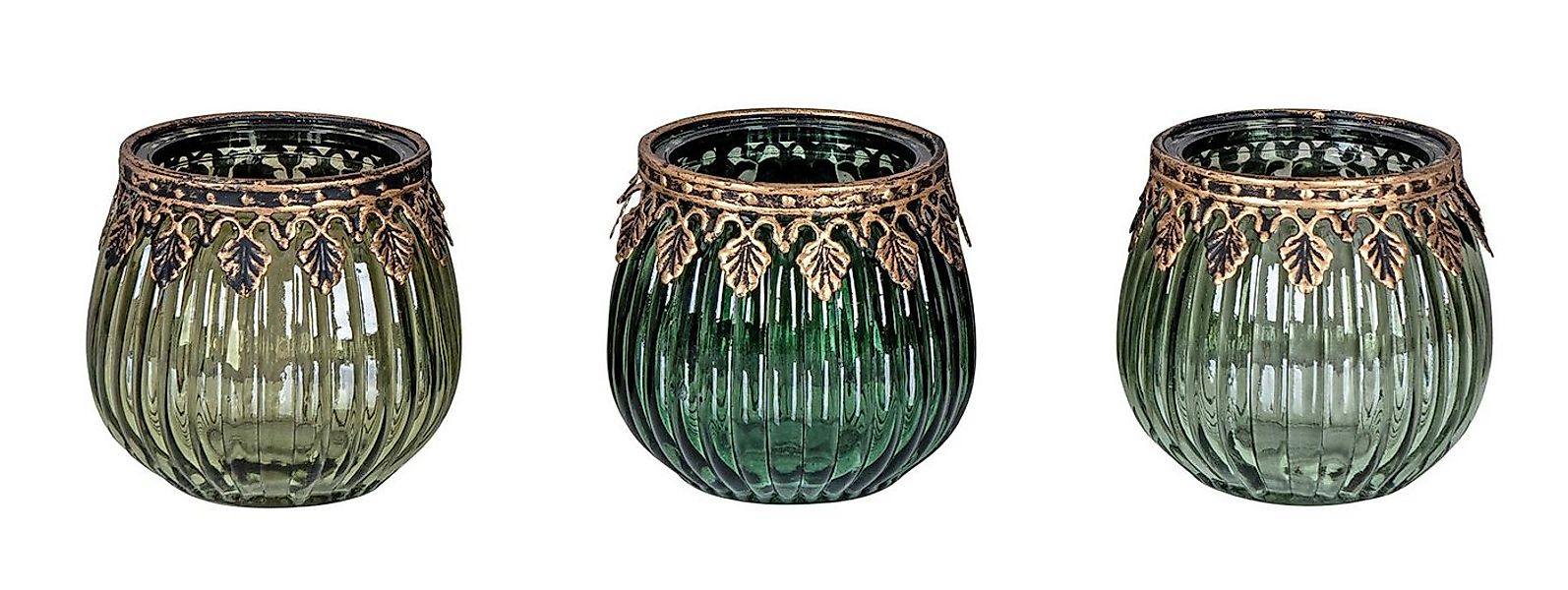 Levandeo® Teelichthalter, 3er Set Orientalische Teelichthalter Grün Gold Gl günstig online kaufen