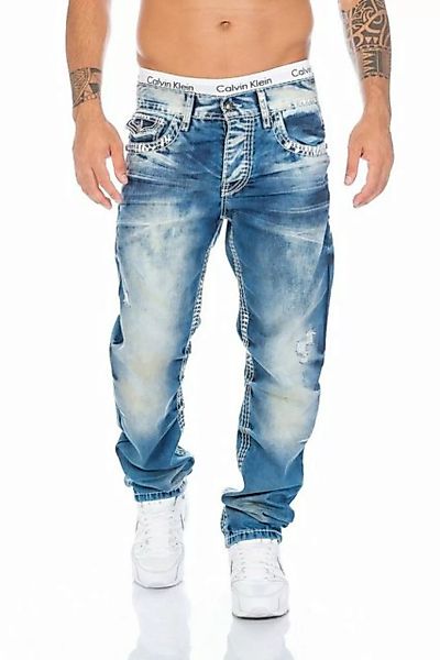 Cipo & Baxx Regular-fit-Jeans Herren Jeans Hose mit dicken Nähten und außer günstig online kaufen