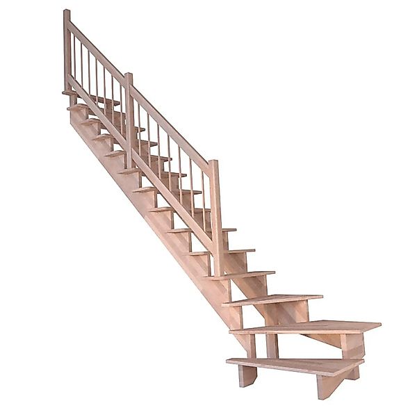 Treppe Lindos Buche Gewendelt Links 80 cm Holz-Design-Geländer FSC® günstig online kaufen