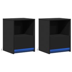 vidaXL Nachttisch Nachttische mit LED-Leuchten 2 günstig online kaufen