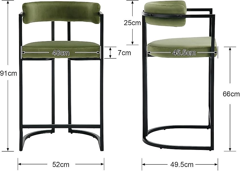 WAHSON OFFICE CHAIRS Barhocker 2er Set, günstig online kaufen