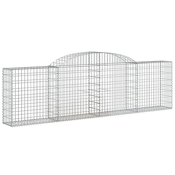 vidaXL Gabionen mit Hochbogen 2 Stk 300x30x80/100 cm Eisen 1671240 günstig online kaufen
