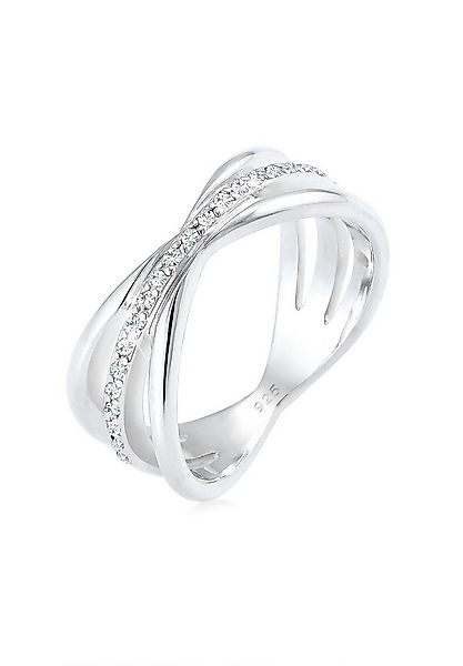 Elli Premium Fingerring Wickelring Blogger Kristalle 925 Silber günstig online kaufen