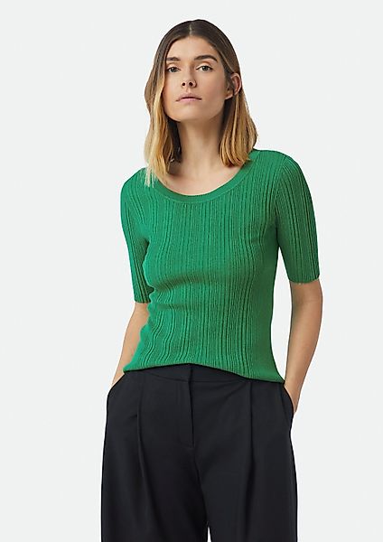 comma Kurzarmpullover Strickpullover Elastischer Slim-Fit-Pullover mit günstig online kaufen