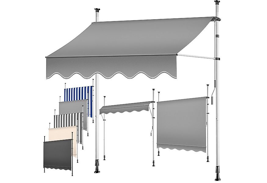 KESSER Klemmmarkise mit Handkurbel für Terrasse, Balkon & Garten UV-beständ günstig online kaufen