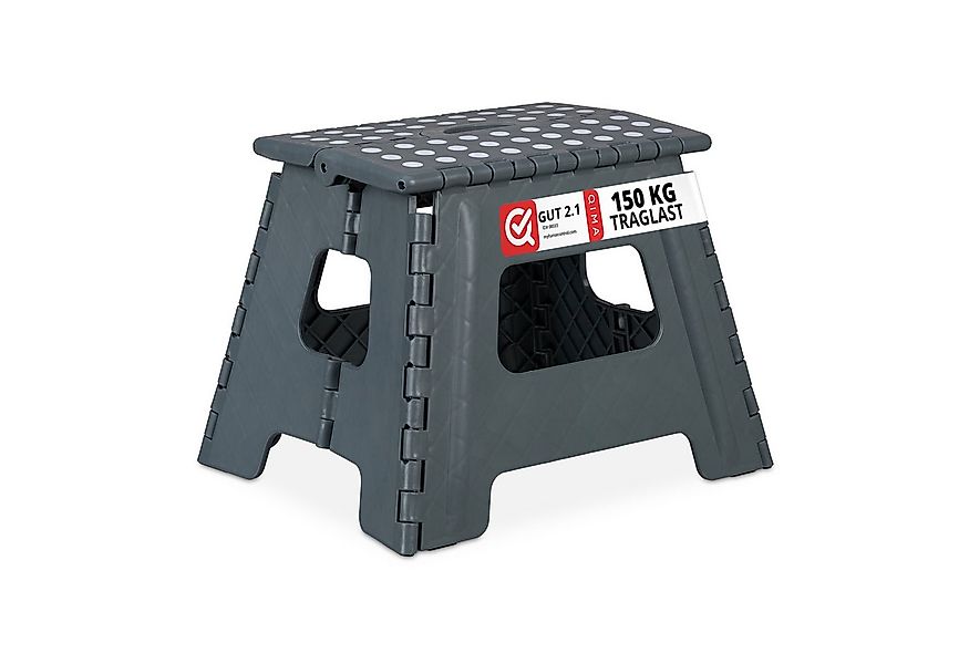 relaxdays Sitzhocker Klapphocker faltbar L, Dunkelgrau günstig online kaufen