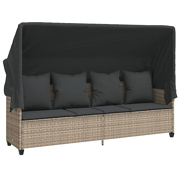 vidaXL Gartenliege Sonnenliege mit Dach und günstig online kaufen