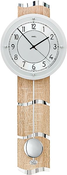 AMS Funk-Pendelwanduhr F5214 (Quarzuhr,Holzgehäuse,Esszimmer,Wohnzimmer,Mad günstig online kaufen