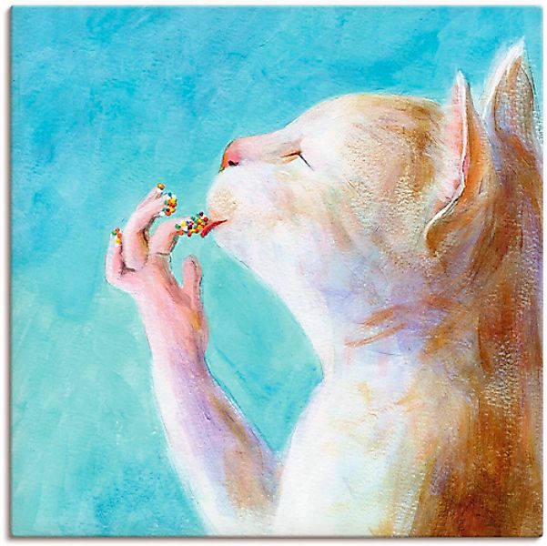 Artland Leinwandbild »Naschkatze« Haustiere 1 Stk. tlg. auf Holzrahmen gesp günstig online kaufen